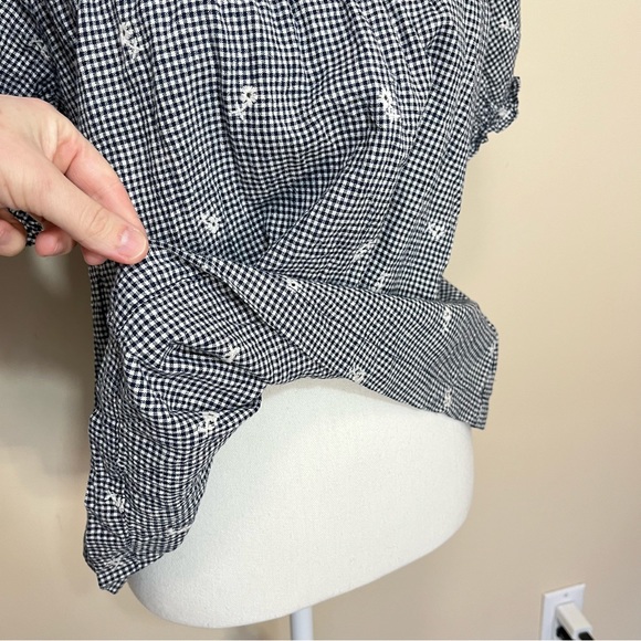 Madewell Embroidered Gingham Shirred Puff Sleeve Top - Picture 6 of 16